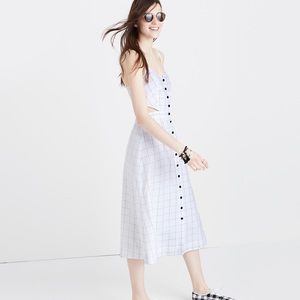 Madewell Windowpane Cami Midi Dress